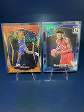 New York KNICKS LOT 2 RCs, Toppin Select Shimmer & OG Optic Rated Rookie Blue