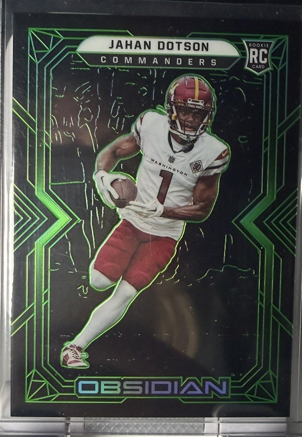 2022 Panini Obsidian Rookies Electric Etch Green /50 Jahan Dotson #114 RC