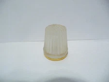 THIMBLE VINTAGE SOLID LEAD FROSTED CRYSTAL W GERMANY FLUTED BASE W/GOLD BAND