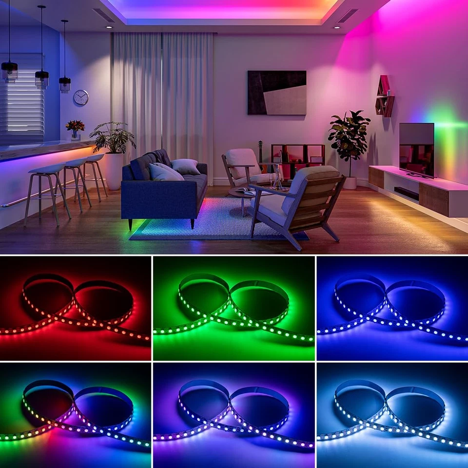 WS2812B IC RGB 5050SMD Pure Gold Individual Addressable LED Strip 16.4FT 300L... - Image 4 of 4