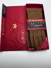 Isotoner Leather Cashmere Lined Gloves Women's Unisex Size 7.5 Luggege Brown NEW