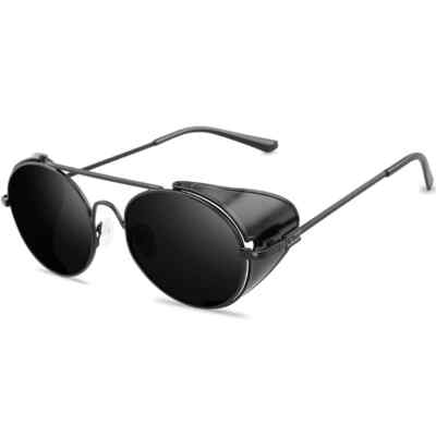 Luxury Retro gothic Steampunk Style Round Metal Frame Sunglasses Men Women