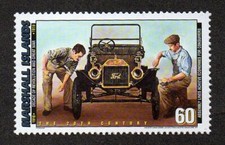 MARSHALL ISLANDS, SCOTT #646-F, MNH FORD MOTOR COMPANY ASSEMBLY LINES, CARS 1913