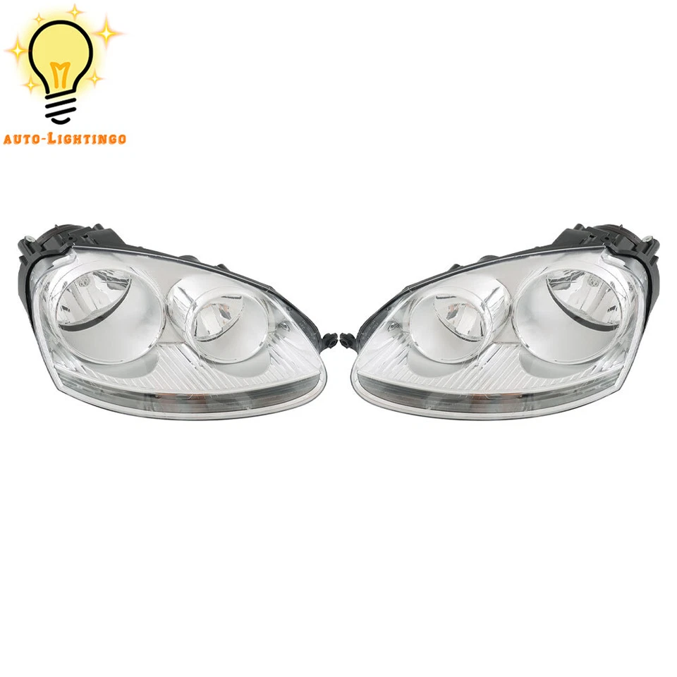 Par de faros halógenos cromados para Volkswagen Rabbit 2006-2009 y Jetta 2005-2010 Foto 4 de 4
