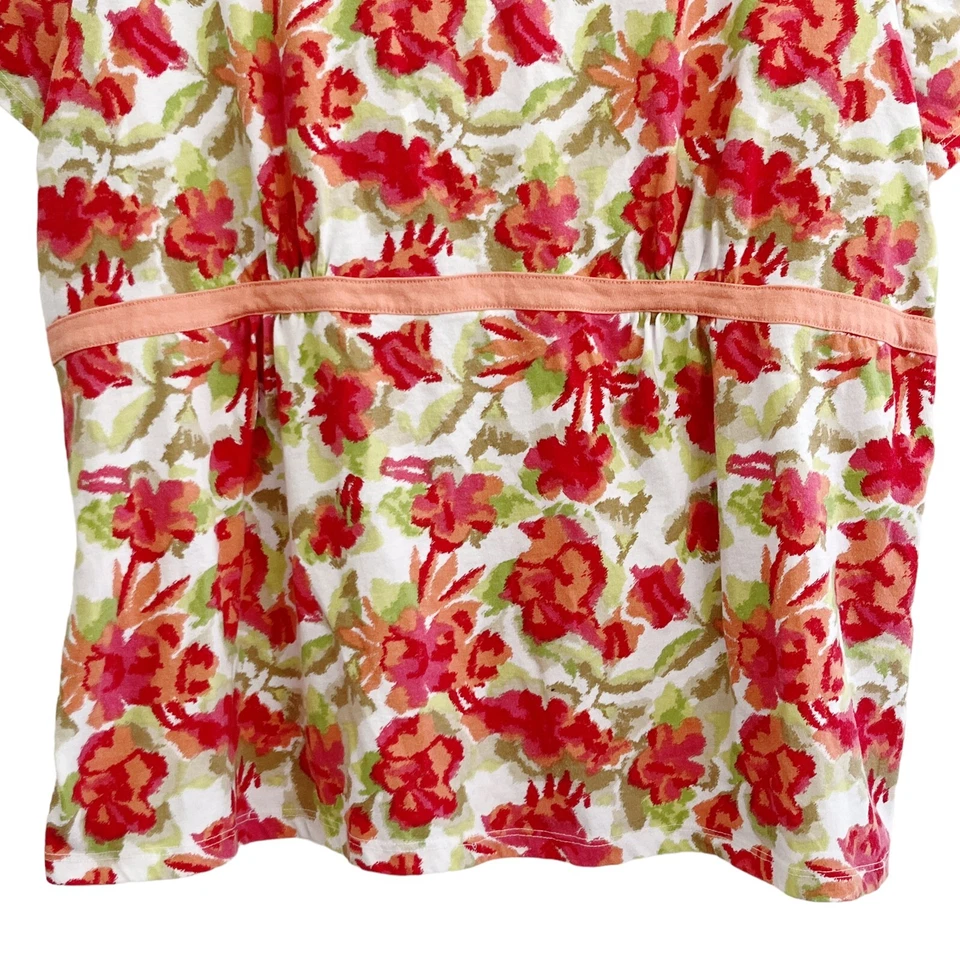 Camiseta pulóver Bobbie Brooks para mujer 3X estampado floral manga corta cuello en V Foto 4 de 4