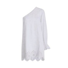 New Hill House Home Linen Eyelet Mila One Shoulder Dress NWT White Sz M