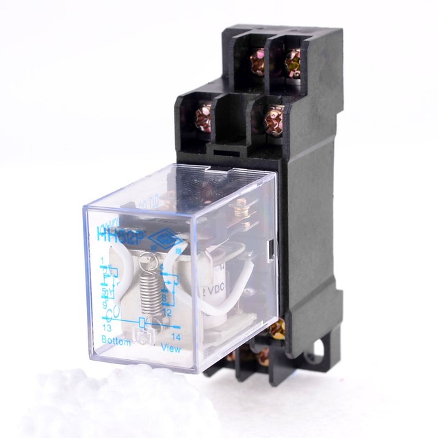 uxcell DC 12v Coil 8 Pin General Purpose Relay DPDT Hh52p W Pyf08a ...