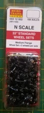 N Micro Trains 003 12 002 (401-100) 33" Standard Wheel Sets  100  Axles 