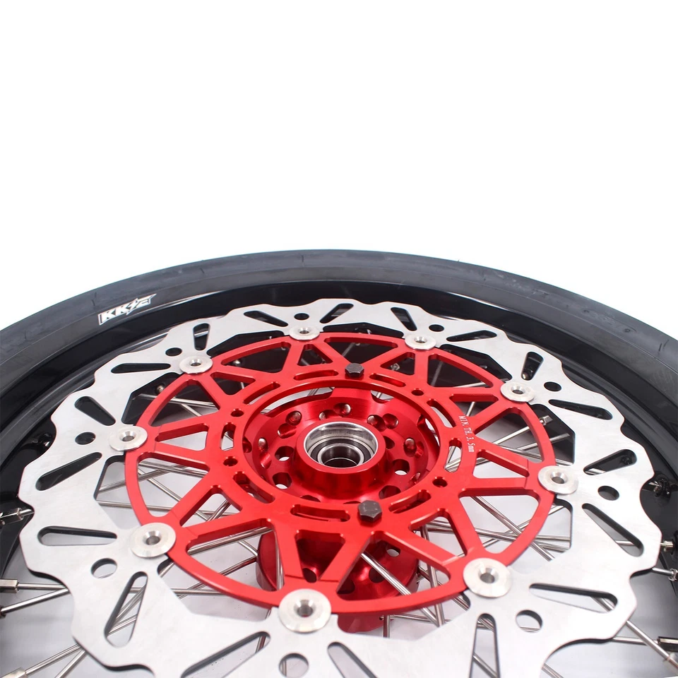 Ruedas KKE 17"" CNC Supermoto Neumáticos CST para HONDA XR650L 1993-2021 Moto Bicicleta Rojo Foto 3 de 4