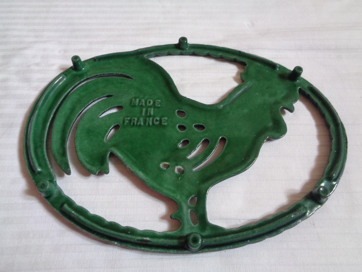 Ancien Dessous De Plat & Chauffe Plat Complet Laiton 1960