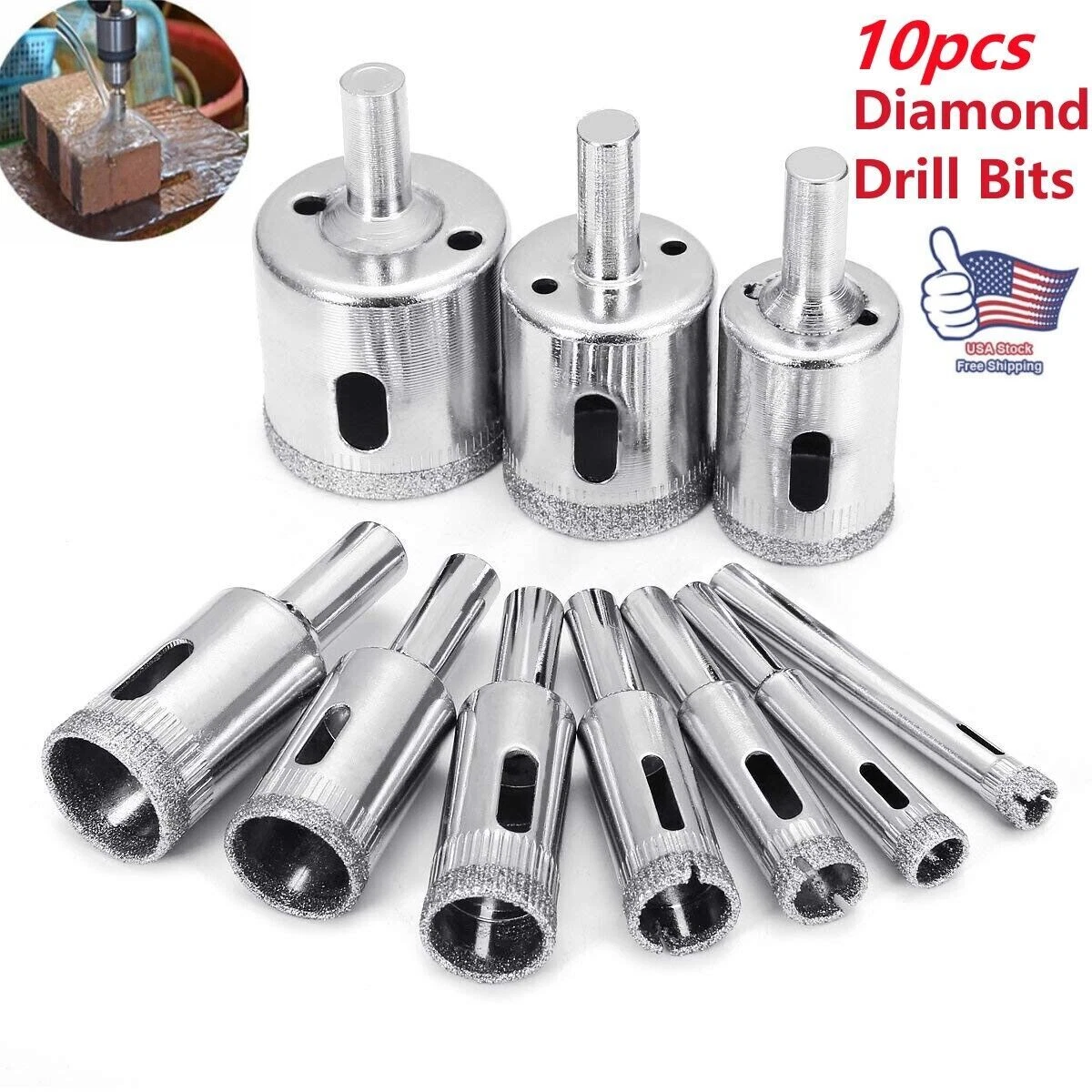 Diamond bit drill for glass deals