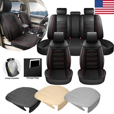 For Toyota Car Seat Cover 5-Seat Full Set Deluxe Leather Front & Rear Protectors