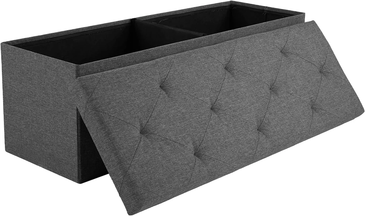 HAUSFRAU Folding Ottoman With Storage – 31.5 Inch Bench, Faux Leather, Flip-Top Lid For Living Room & Bedroom - View #4