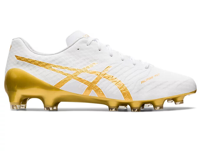 ASICS Soccer Cleats DS LIGHT ACROS 2 White/Rich Gold ASICS Soccer Cleats DS LIGHT ACROS 2 White/Rich Gold