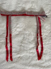 Victoria's Secret Garter Belt Lingerie Red Rhinestone Bling Medium M Large L NWT