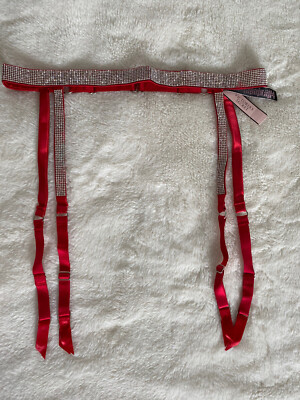 Victoria's Secret Garter Belt Lingerie Red Rhinestone Bling Extra Small XS  Small | eBay