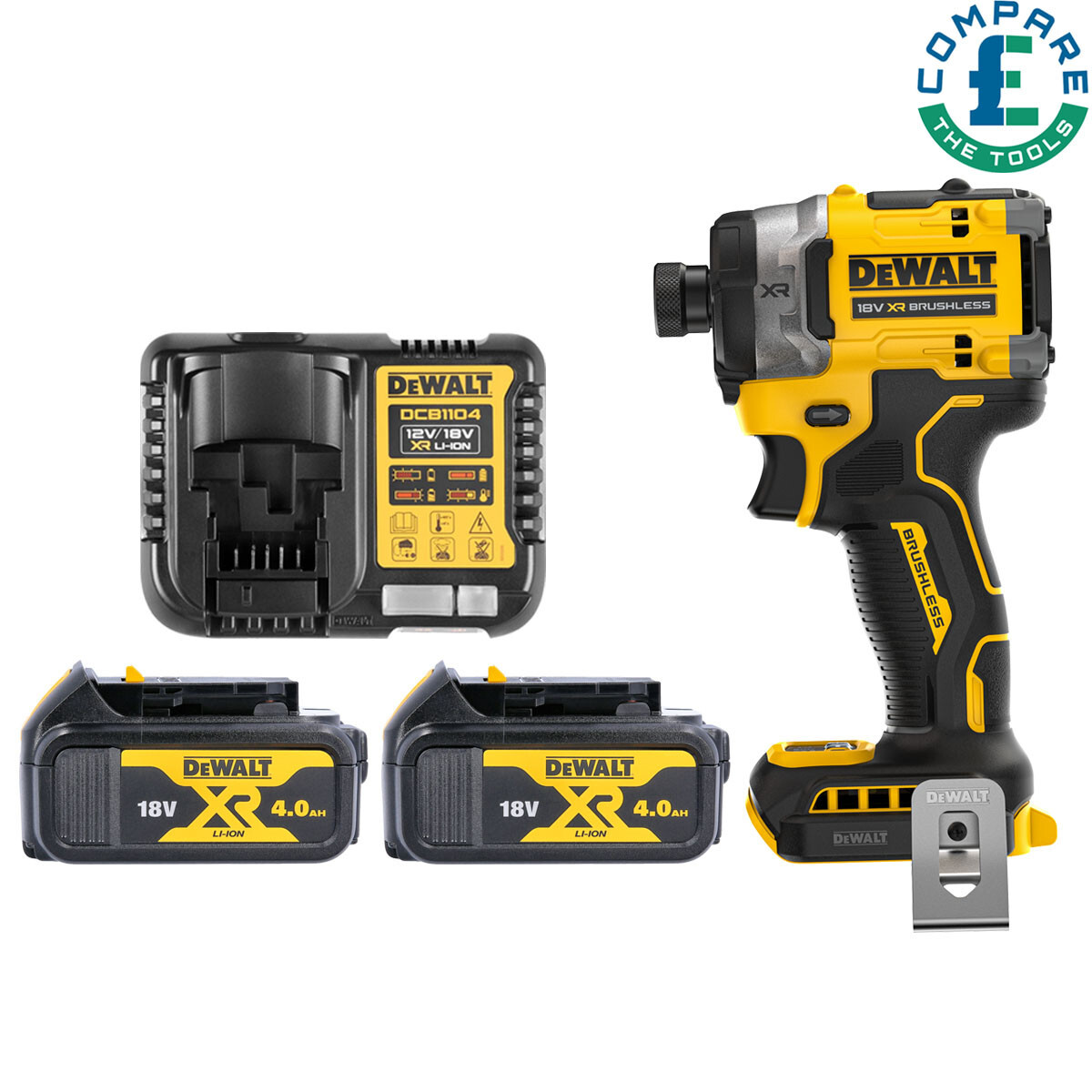 Dewalt DCF860 18V XR Brushless Impact Driver With x Batteries  Charger