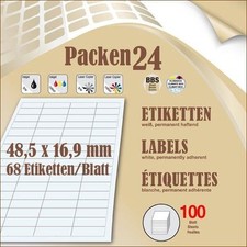 Schachtel(n) á 100 Blatt Packen24 Etiketten 48,5x16,9 mm selbstklebend A4