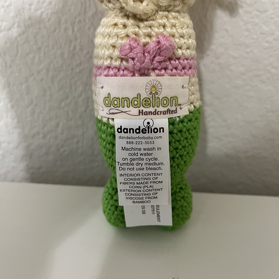 Dandelion Handcrafted Crochet Mermaid Baby Rattle Plush Lovey Toy