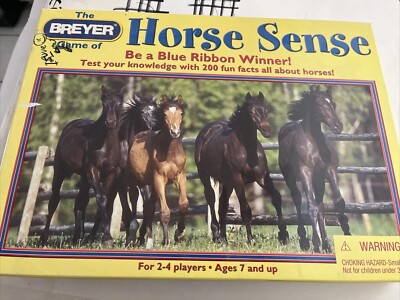 The Breyer Game of HORSE SENSE Board Game 2001 Be a Blue Ribbon Winner Complete 
