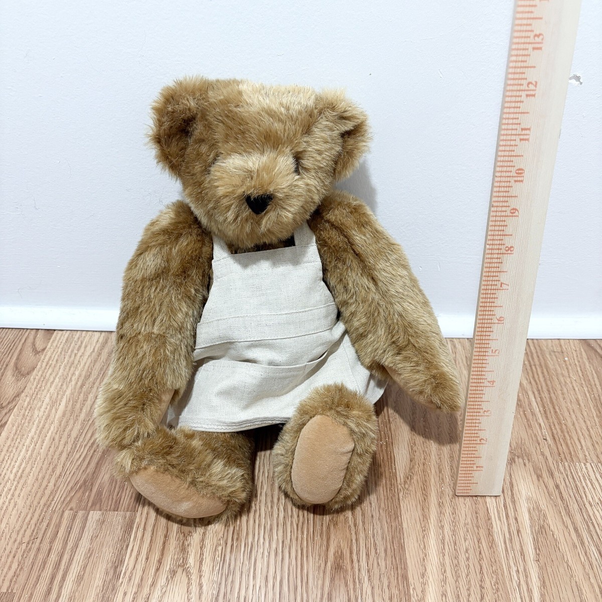brown teddy bear dress Vtg Vermont 15” Plush teddy bear dress for girls