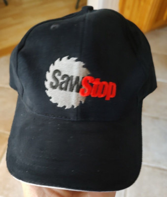 Saw Stop Strapback Hat Baseball Dad Cap Adjustable Black Woodworking Embroidered
