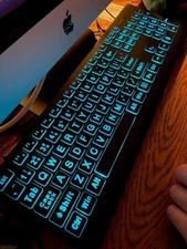 Keyboard Backlit Computer Gaming Wired Mechanical Mouse and Desktop Large 7Color