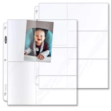 Pro 5-Pocket Photo Page (50 Count) | Archival Quality, Acid-Free | Photo Card...