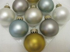 COASTAL Beach CHRISTMAS ORNAMENTS MINI 1.5" BALL Decoration AQUA SILVER Gold 9 
