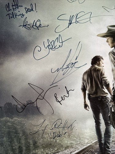 AMC’s The Walking Dead Cast signiertes Poster Anfang 2012-2014 Autos Lincoln Reedus - Bild 4 von 13
