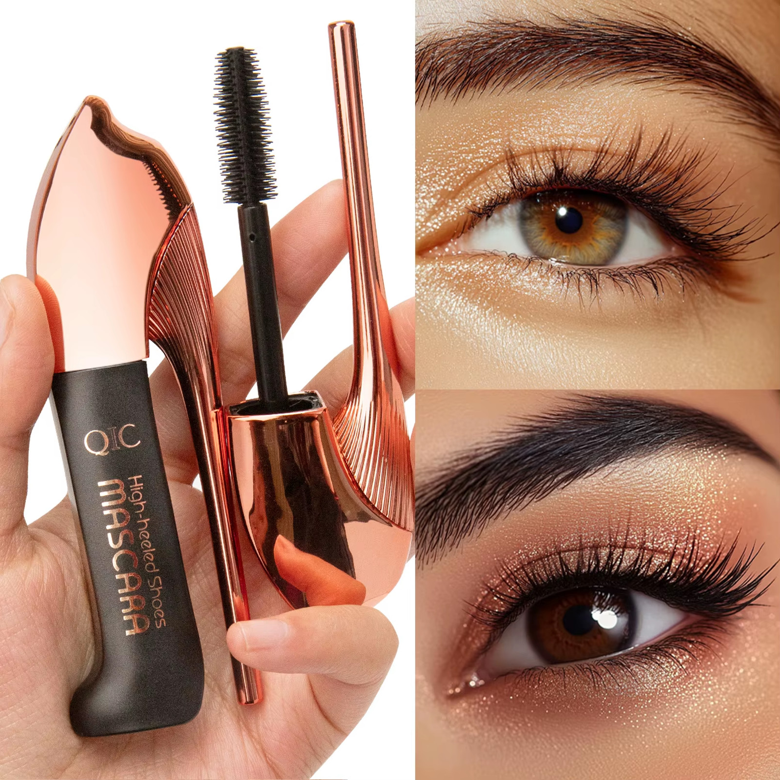 Mascara cils extension et volume 3D avec brosse silicone applicatrice pour maquillage - 3