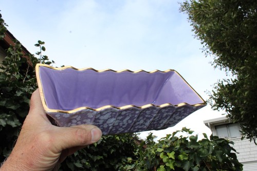 California Pottery Lavender Splatter w/Gold Sequoia Ware Planter Pot USA 3002 - Picture 9 of 13