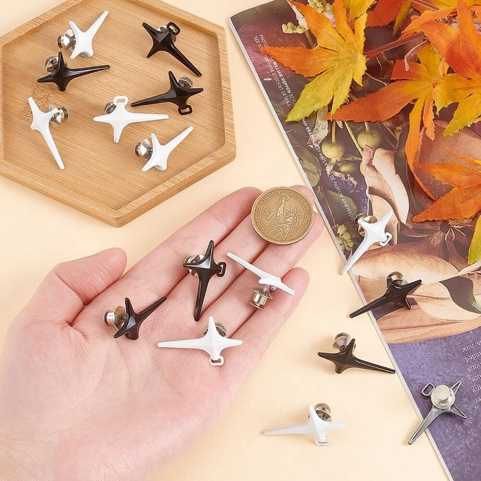 8 Pcs 2 Colors Star Adjustable Buttons for Jeans Alloy Pants Pin Instant Button - Image 3 of 4