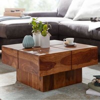 Couchtisch Finebuy Sofatisch Massivholz 57,5X57,5X30 Cm Wohnzimmertisch Tisch