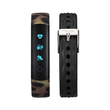 ITouch Slim Interchangeable Fitness Activity Tracker - Black Band with Leopard