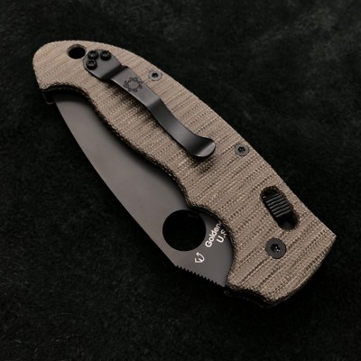 Spyderco Manix 2 XL Canvas Micarta & Black - Knife Plain Edge