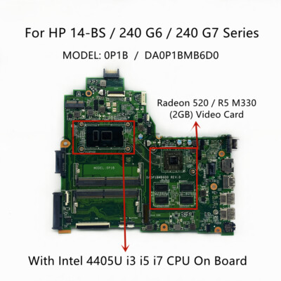 For HP 14-BS 240 G6 240 G7 Laptop Motherboard With 4405U i3 i5 i7 CPU 2GB-GPU
