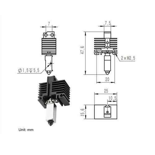 Hotend Assembly Nozzle Kit For Bambu Lab X1/X1C/P1P/P1S 3D Printer Upgrade Parts - Afbeelding 32 van 51