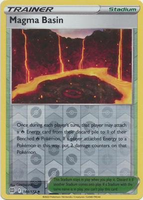 MAGMA BASIN 144/172 BRILLIANT STARS POKEMON (REVERSE HOLO, NM)