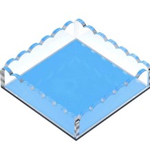 GRAHAM DESIGN 8 x 8 Scalloped Acrylic Tray Blue Color, Anti Slip Pad, New In Box
