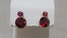 NAPIER Round Faceted Red & Pink Rhinestones Gold Tone Stud Earrings $14 NOC — photo 5
