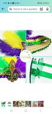 QLINLEAF Mardi Gras Fluer Di Lis Headband Feather Sequin Fascinators and...