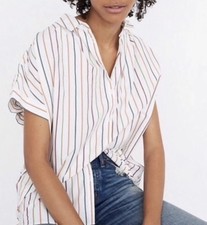 Madewell Shirt short sleeves Sadie Stripe (Size XXS)  oversized