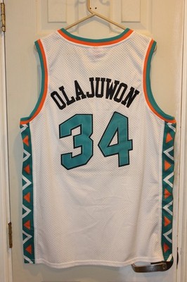 white Houston Rockets Hakeem Olajuwon (34) 1996 All-Star Game
