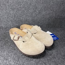 BIRKENSTOCK Boston Soft Footbed Suede Leather Women's Size 6 Taupe