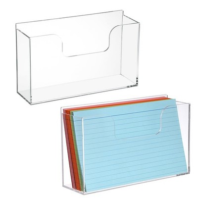 2 Pack Acrylic Index Display Stand - 5X8 Inch Notecard Recipe Organizer, Clea...