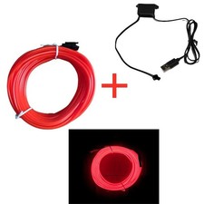 Neon Led Light Glow El Wire String Strip Rope Tube Decor Car Party Controller