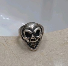 BILL WALL LEATHER SMALL GOOD LUCK SKULL RING SIZE 7