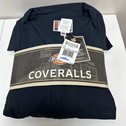 Vtg Dickies Coverall Blue Long Sleeve Workwear Stain Release Size 3X NOS NEW - product listing photo