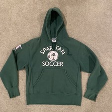 Vintage Men’s Sz M Lee Crossgrain Hoodie Sweatshirt SPARTAN SOCCER #13 USA Made